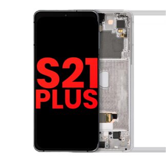 OLED Display mit Rahmen für Samsung Galaxy S21 Plus 5G (Aftermarket Plus) (Phantom Silver)
