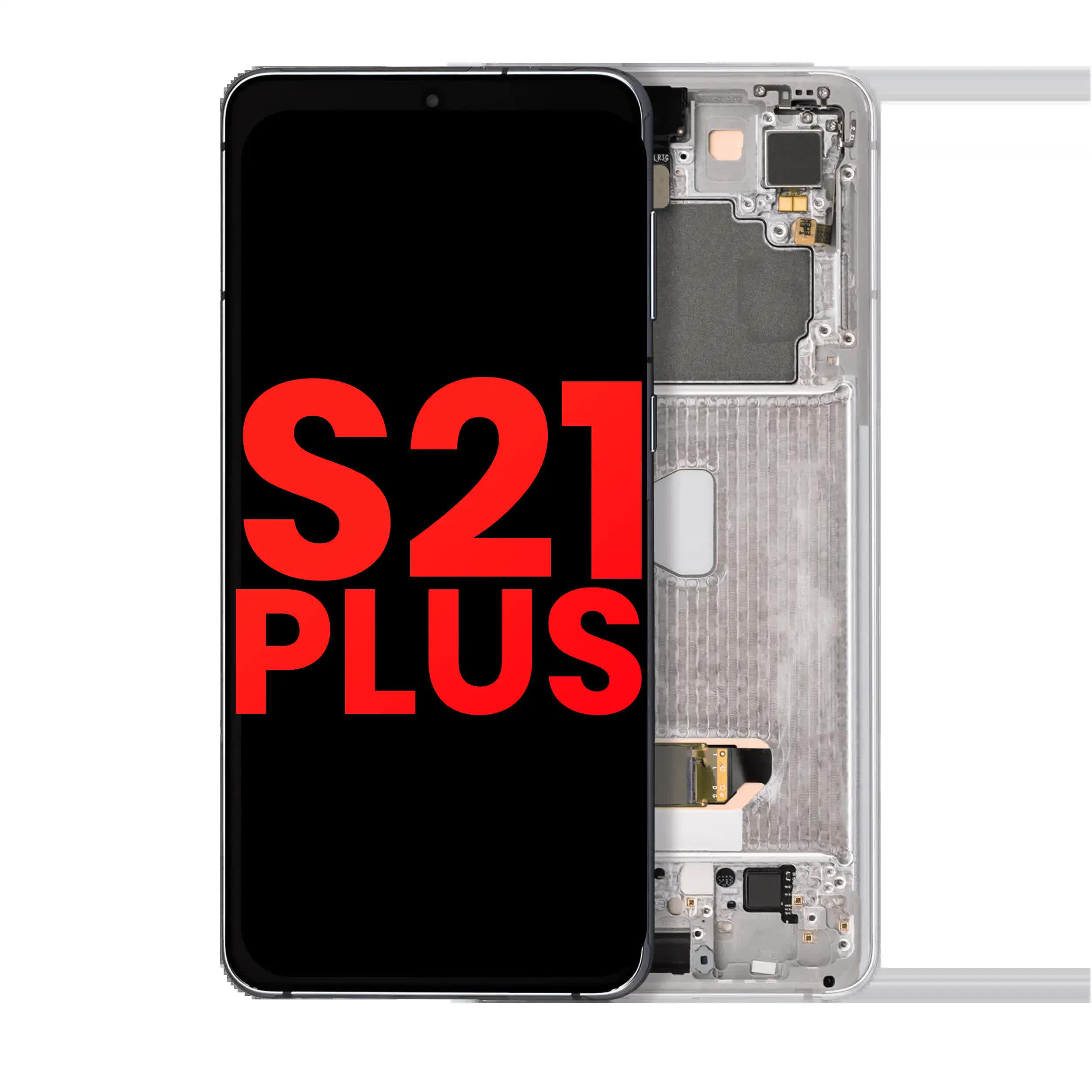 OLED Display mit Rahmen für Samsung Galaxy S21 Plus 5G (Aftermarket Plus) (Phantom Silver)