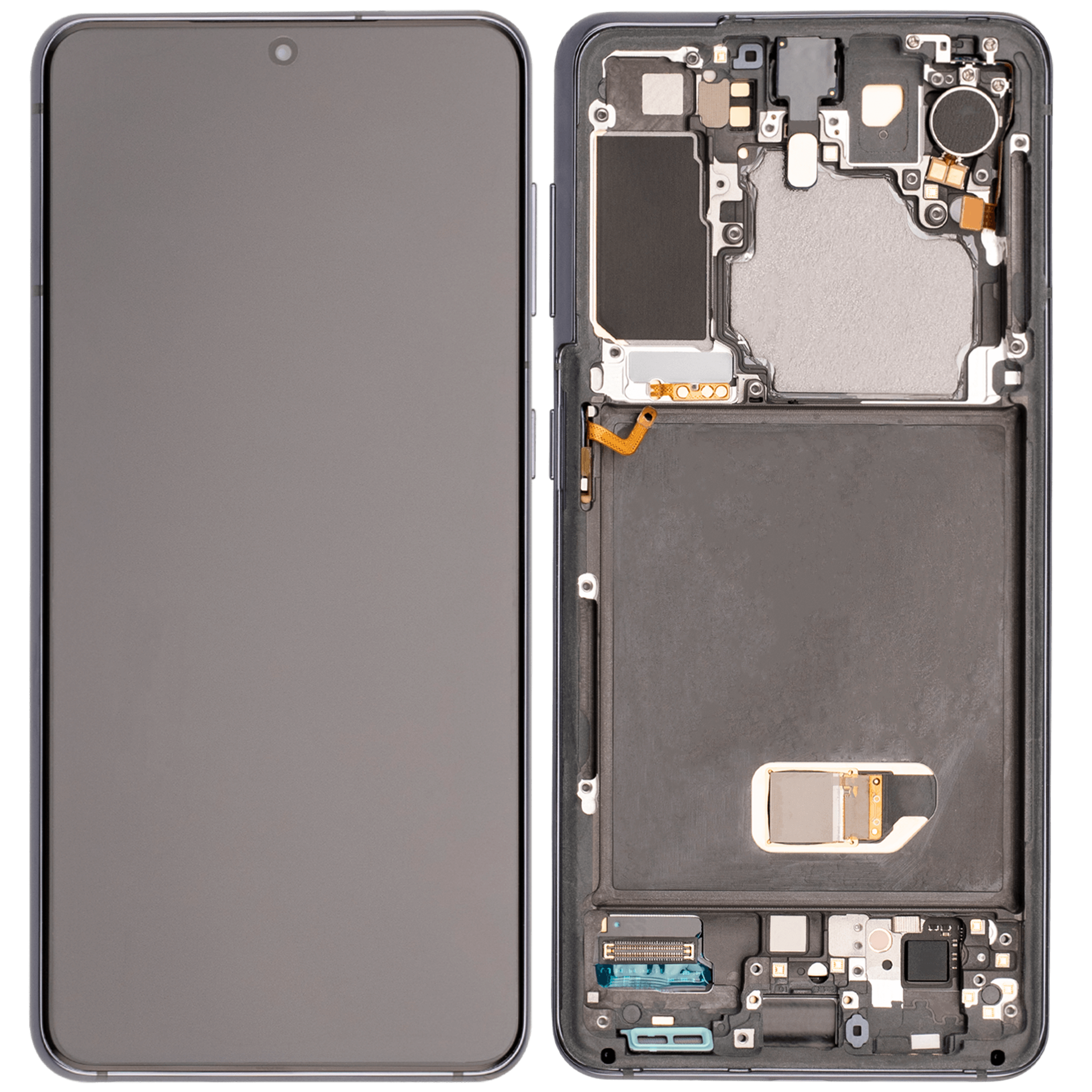 OLED Display mit Rahmen für Samsung Galaxy S21 5G (Aftermarket Plus) (Phantom Gray) – Bild 2