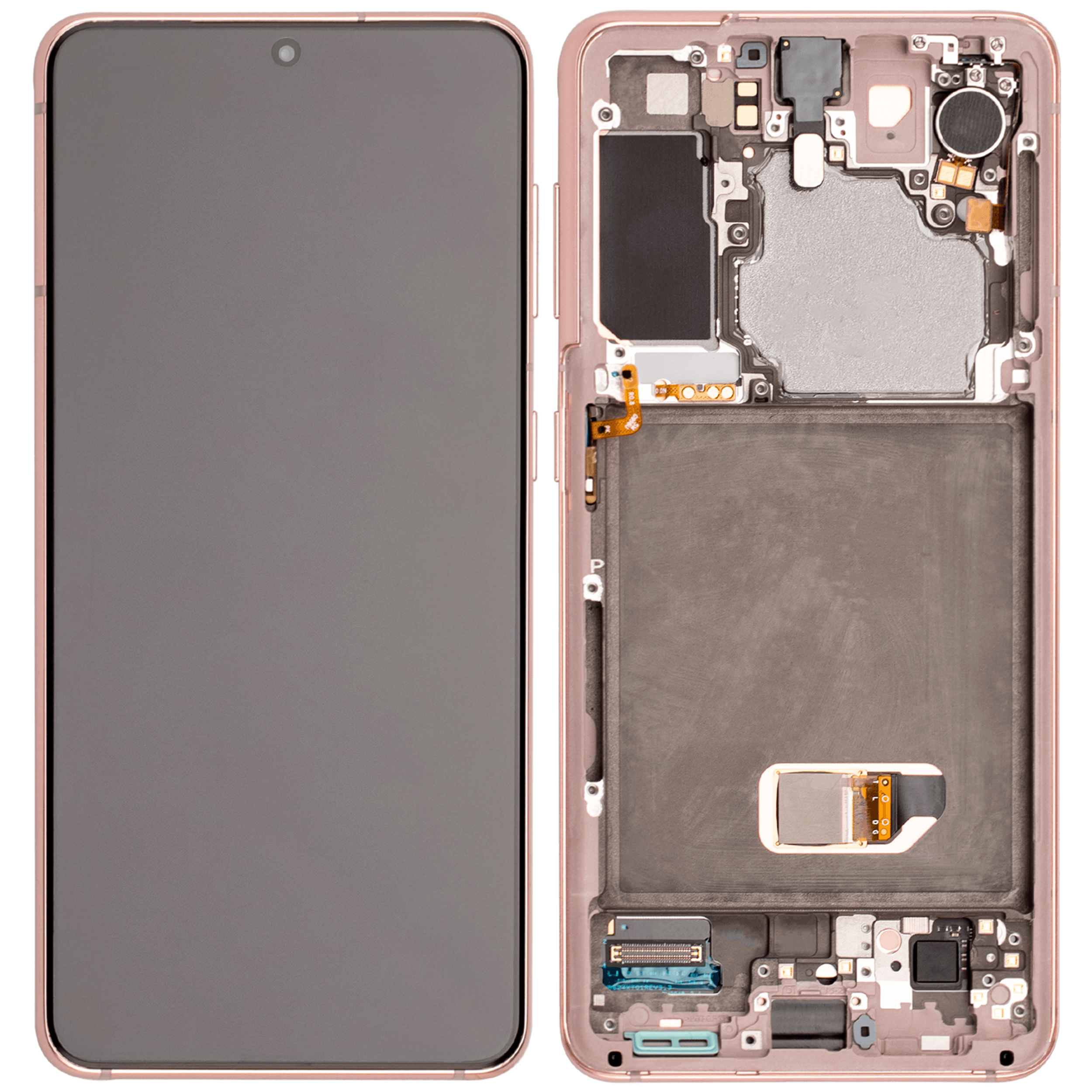 OLED Display mit Rahmen für Samsung Galaxy S21 5G (Aftermarket Plus) (Phantom Pink) – Bild 2