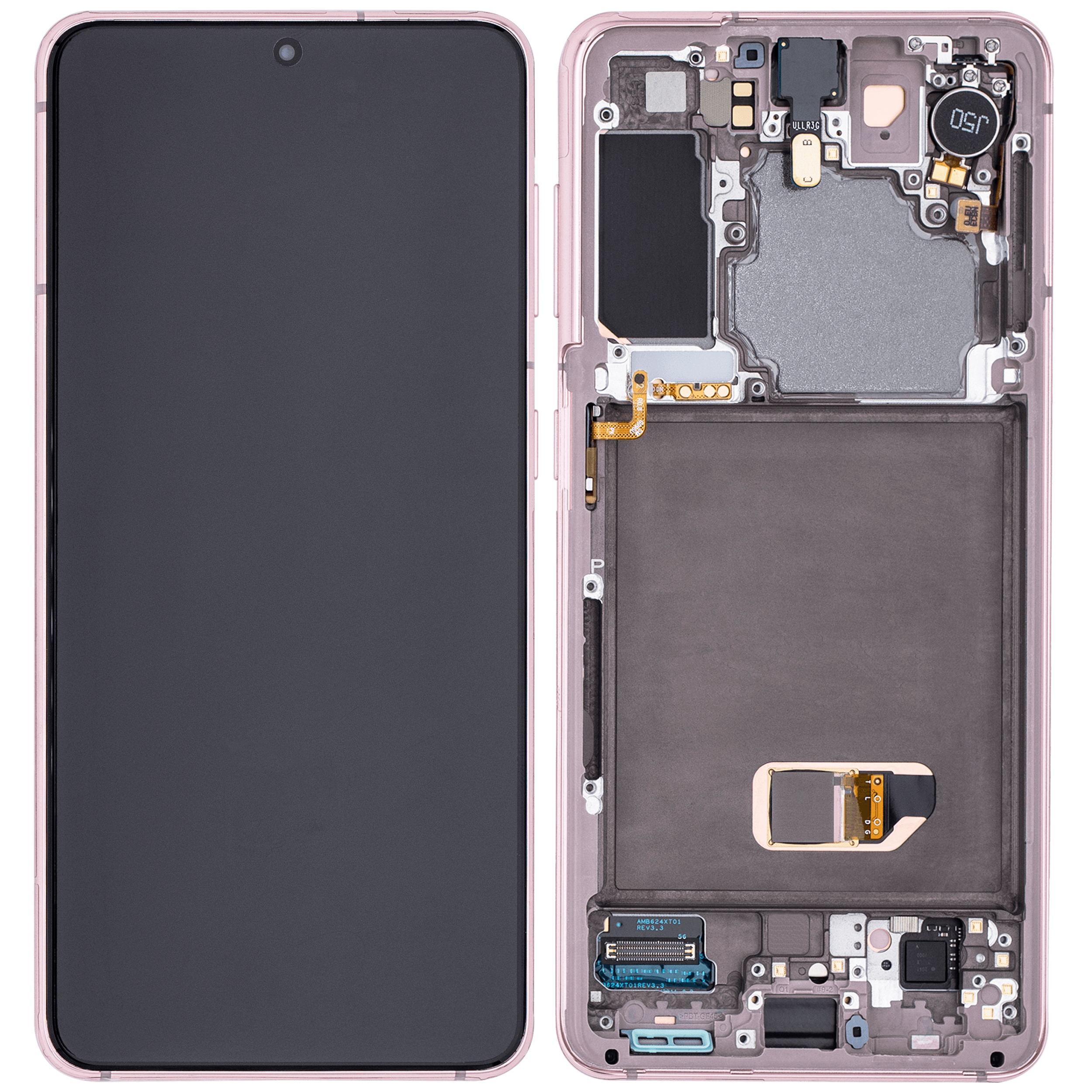 OLED Display mit Rahmen für Samsung Galaxy S21 5G (Aftermarket Plus) (Phantom Violet) – Bild 2