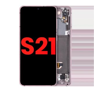OLED Display mit Rahmen für Samsung Galaxy S21 5G (Aftermarket Plus) (Phantom Violet)