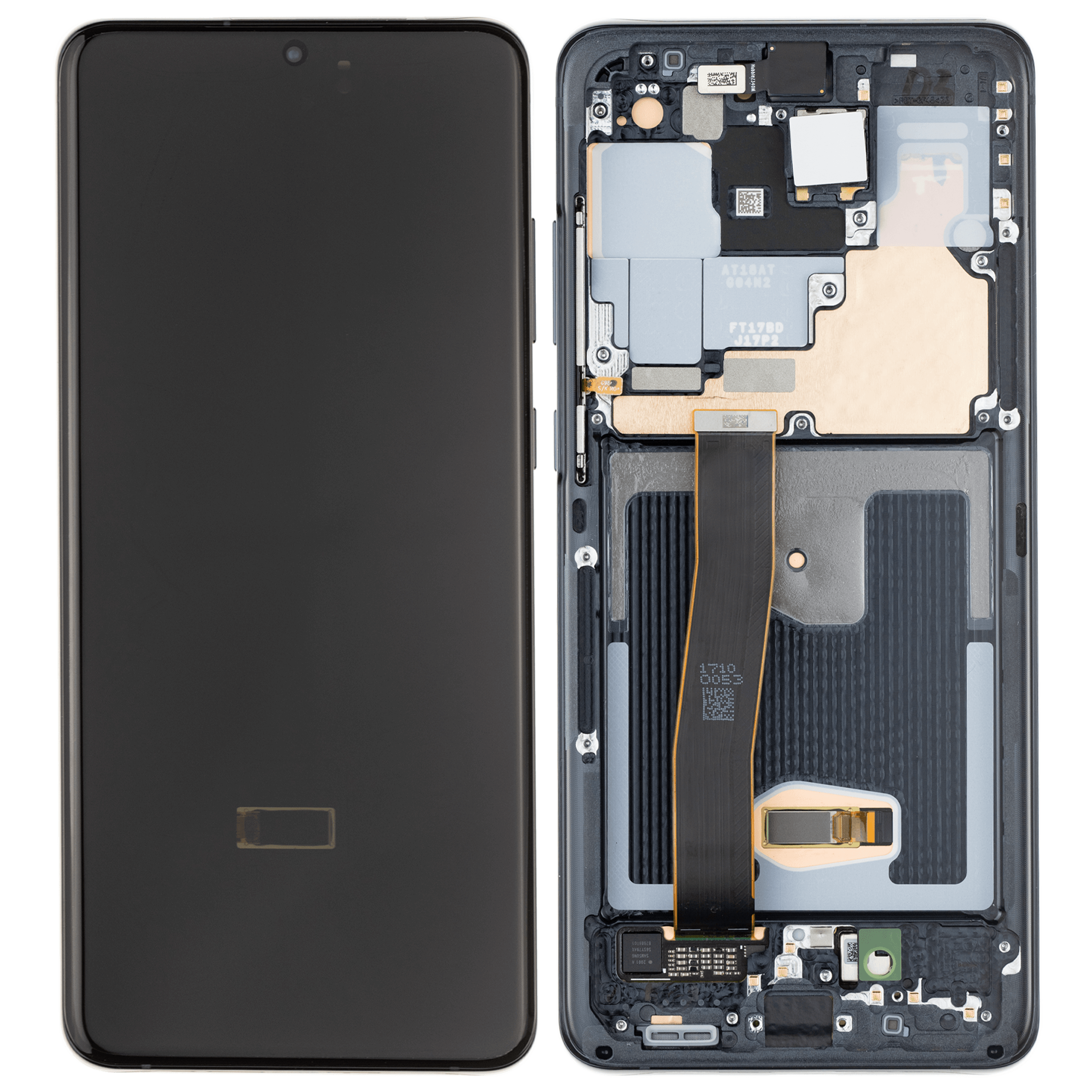 OLED Display mit Rahmen für Samsung Galaxy S20 Ultra 5G (Aftermarket Plus) (Cosmic Black) – Bild 2