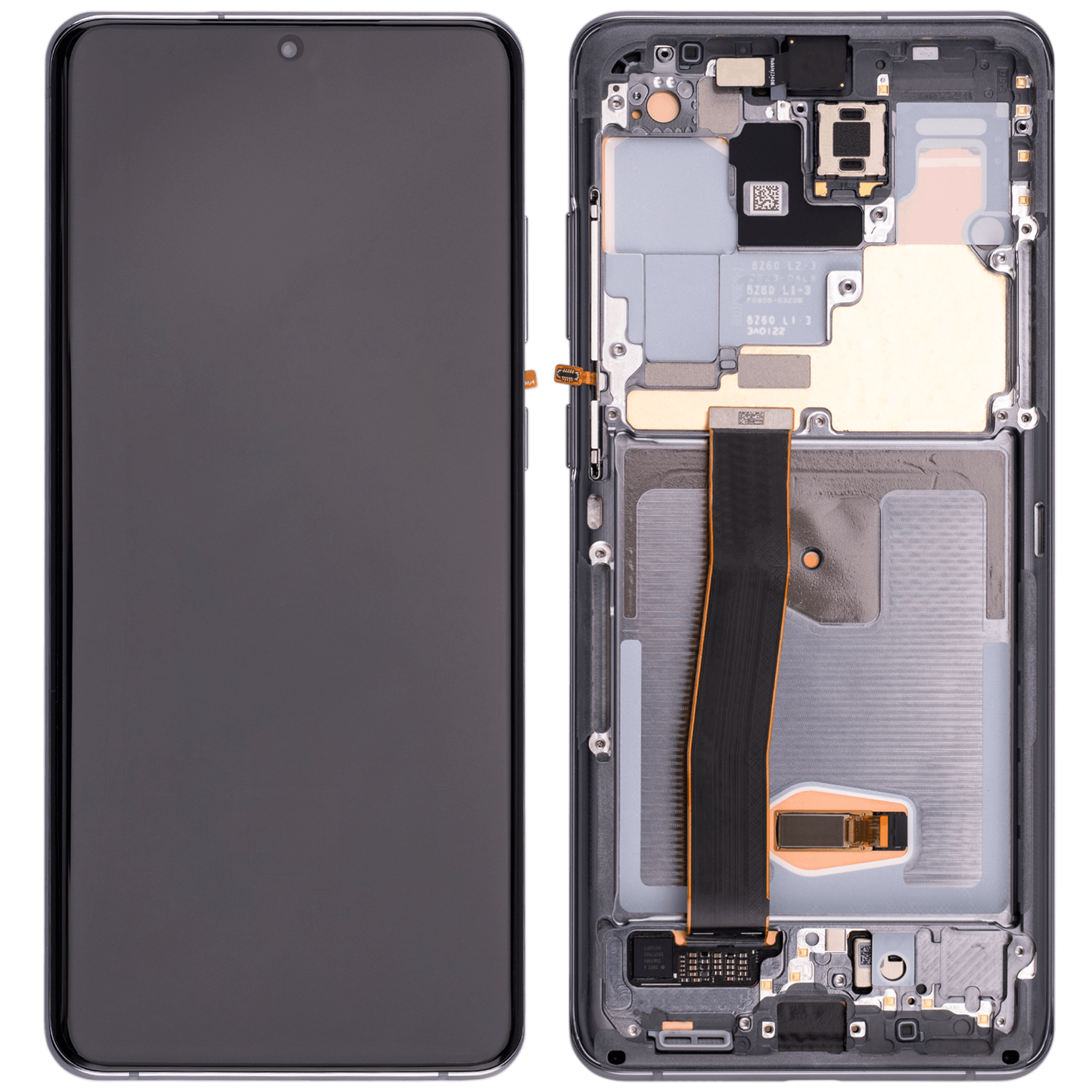 OLED Display mit Rahmen für Samsung Galaxy S20 Ultra 5G (Aftermarket Plus) (Cosmic Gray (Grau)) – Bild 2