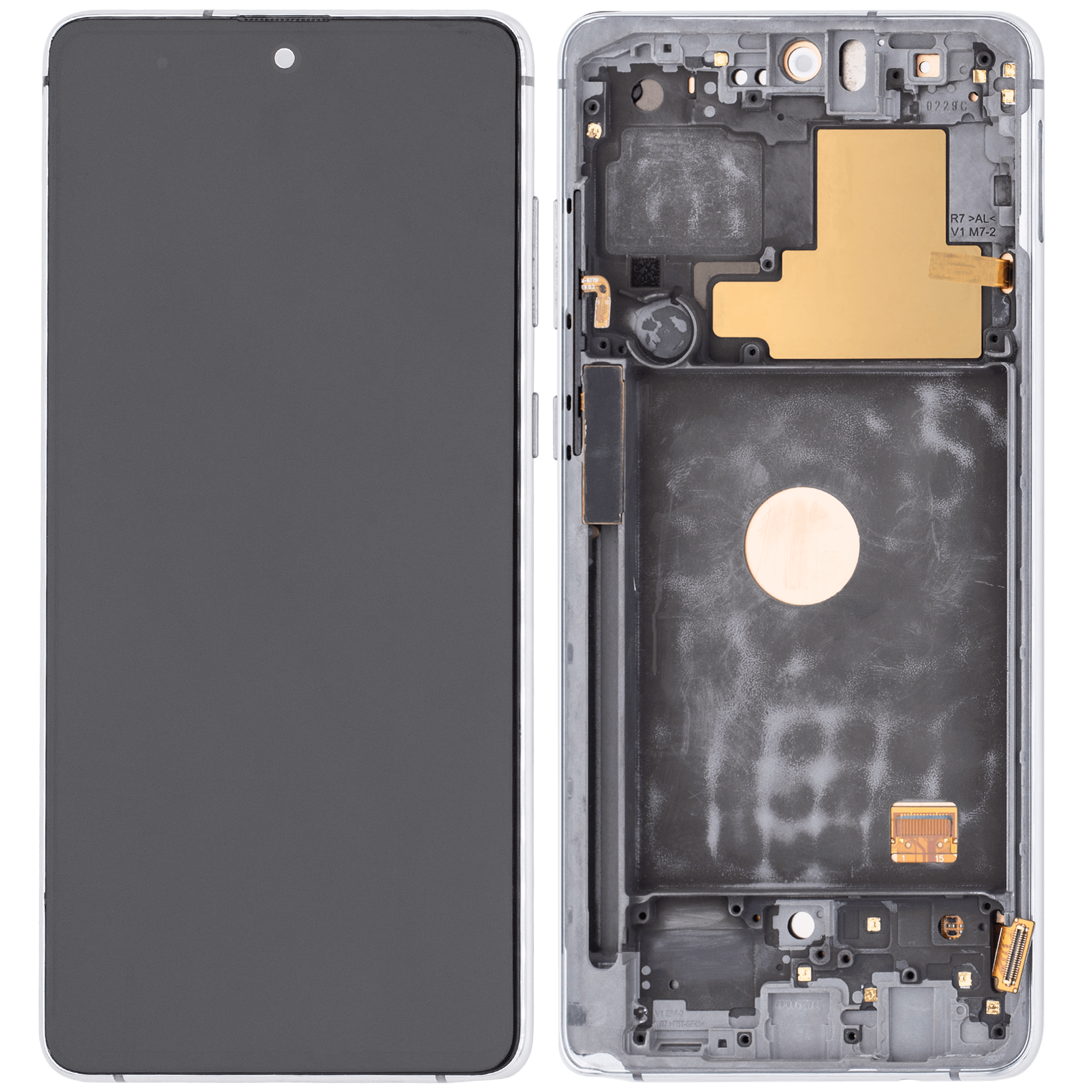 OLED Display mit Rahmen für Samsung Galaxy Note 10 Lite (Aftermarket Plus) (Aura Glow / Silver) – Bild 2
