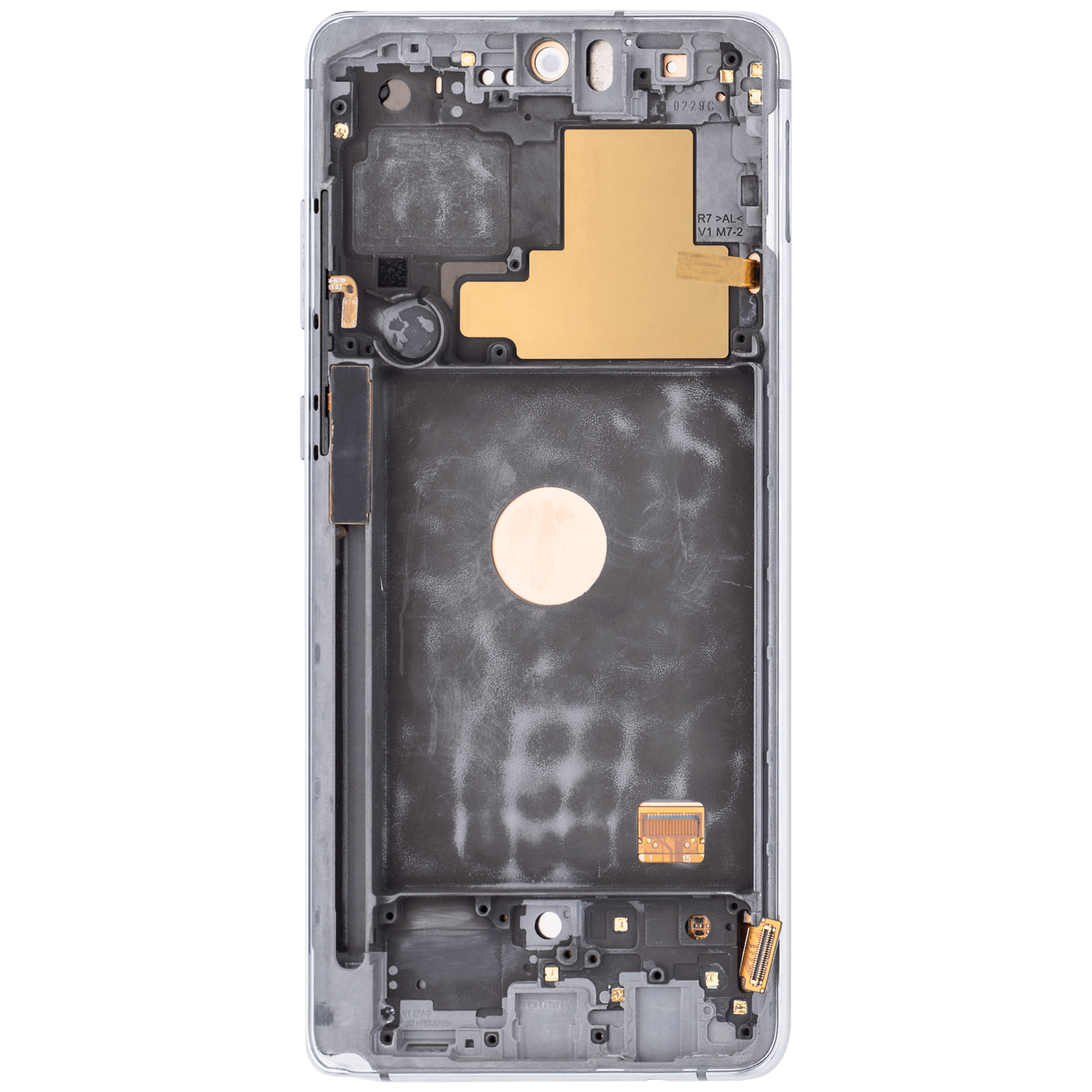 OLED Display mit Rahmen für Samsung Galaxy Note 10 Lite (Aftermarket Plus) (Aura Glow / Silver) – Bild 4