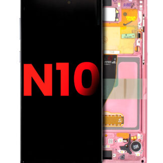 OLED Display mit Rahmen für Samsung Galaxy Note 10 (Aftermarket Plus) (Aura Pink)