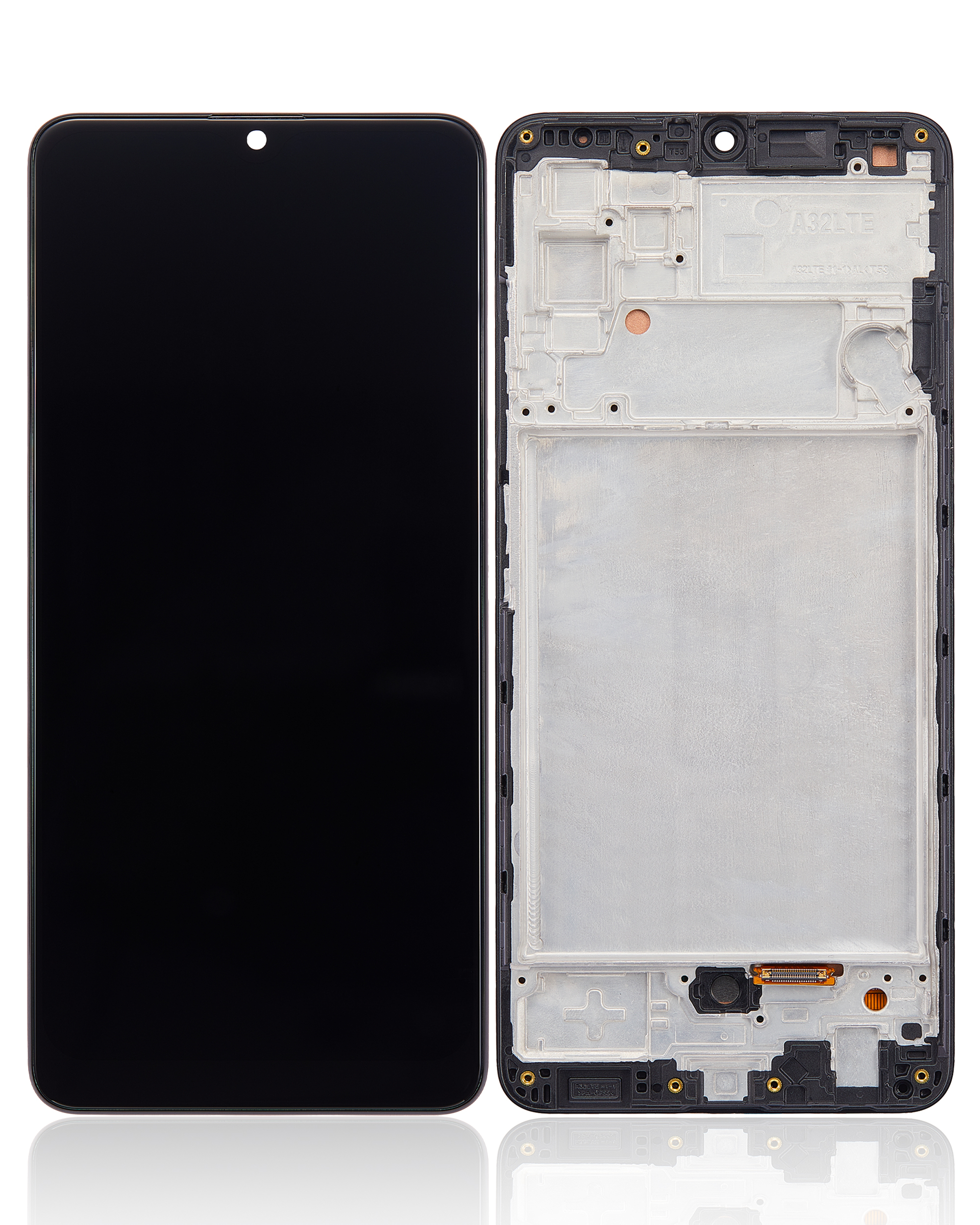 LCD Display mit Rahmen (ohne Fingerabdrucksensor) für Samsung Galaxy A32 4G (A325 / 2021) (Aftermarket: Incell) (Awesome Black) – Bild 2