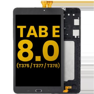 LCD Display mit Rahmen für Samsung Galaxy Tab E 8.0" (T375 / T377 / T378) (2016) (professionell aufgearbeitet) (Black (Schwarz))