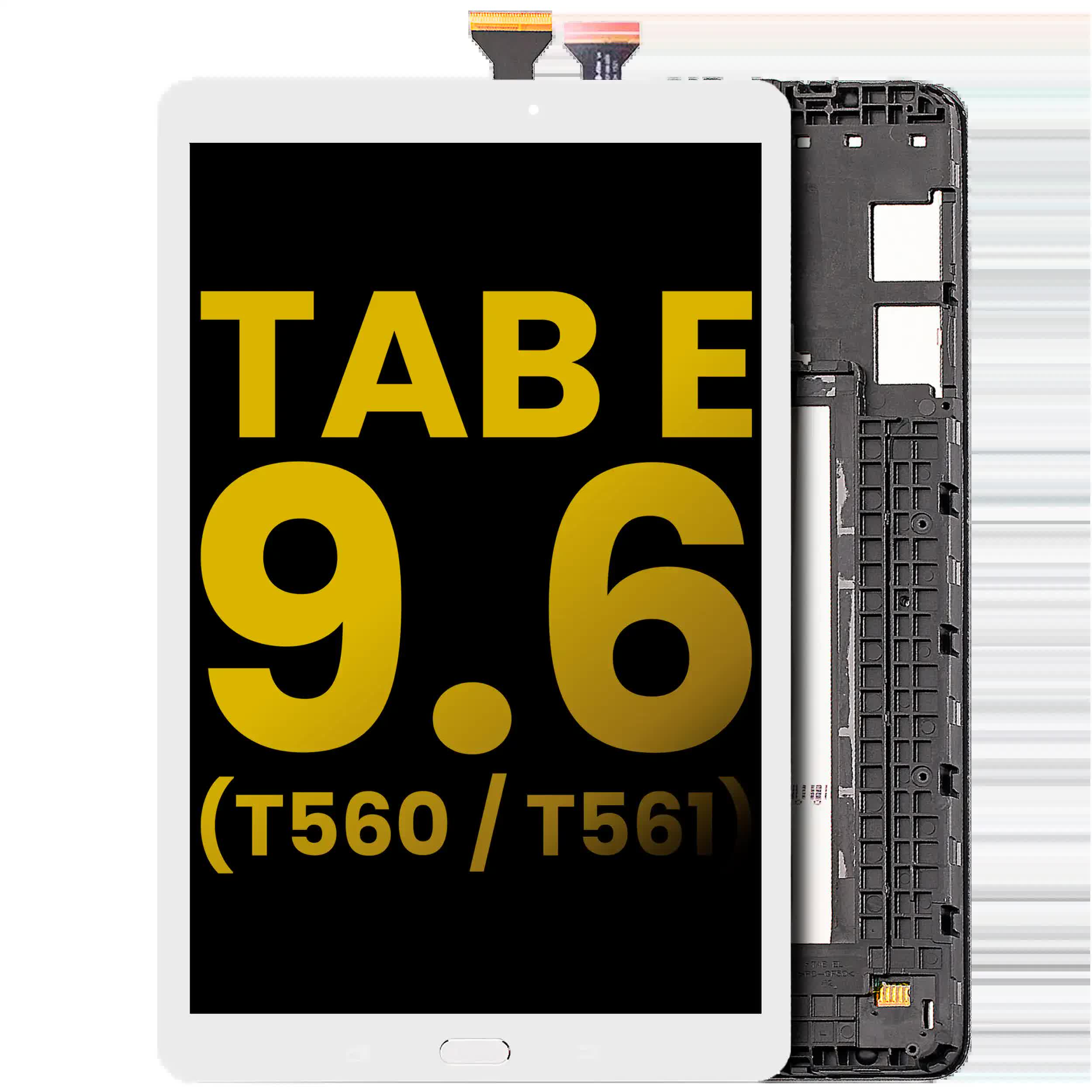 LCD Display mit Rahmen für Samsung Galaxy Tab E 9.6" (T560 / T561 / T567) (2015) (professionell aufgearbeitet) (White (Weiß))