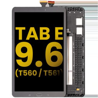 LCD Display mit Rahmen für Samsung Galaxy Tab E 9.6" (T560 / T561 / T567) (2015) (professionell aufgearbeitet) (Black (Schwarz))
