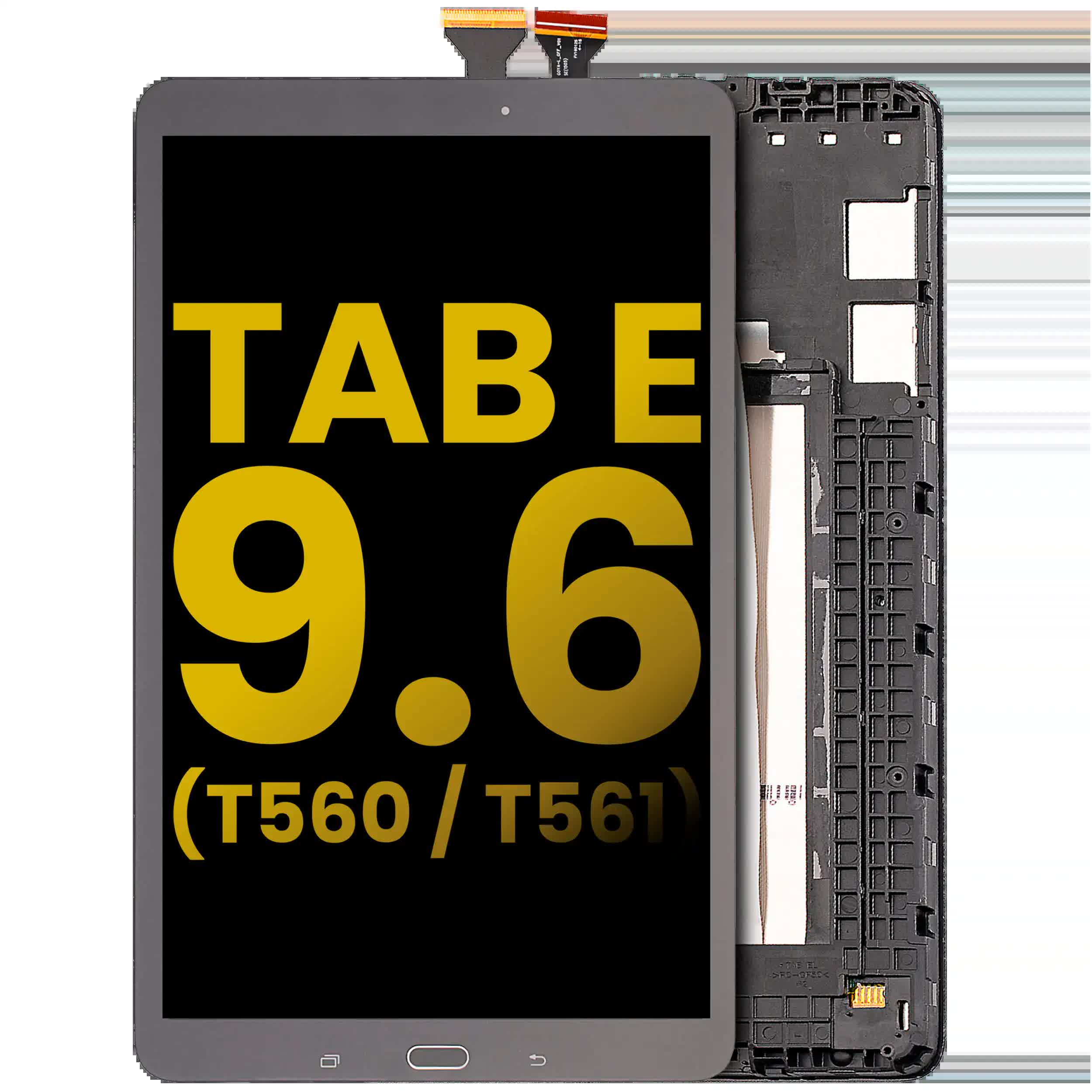 LCD Display mit Rahmen für Samsung Galaxy Tab E 9.6" (T560 / T561 / T567) (2015) (professionell aufgearbeitet) (Black (Schwarz))
