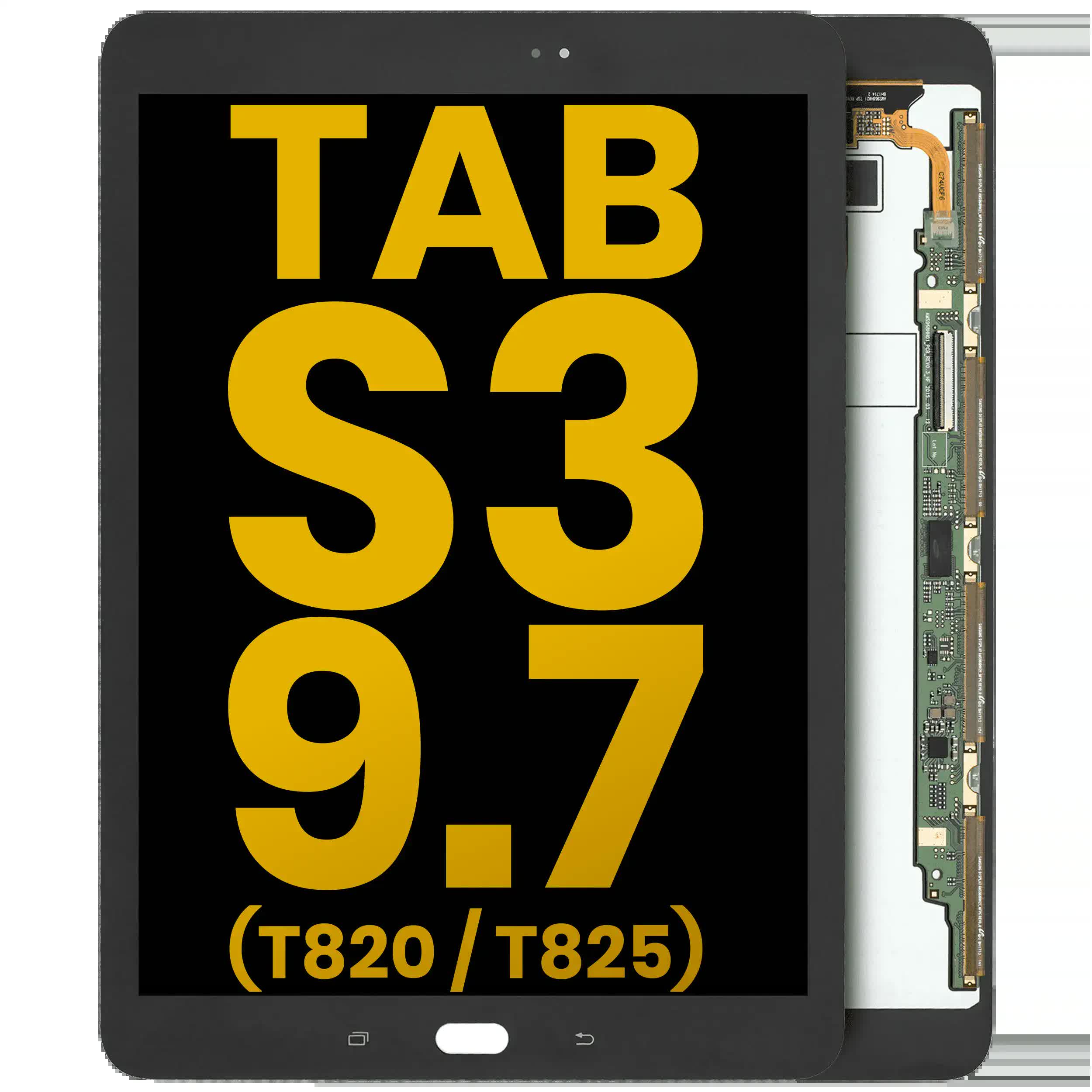 LCD Display für Samsung Galaxy Tab S3 9.7" (T820 / T825) (2017) (professionell aufgearbeitet) (Black (Schwarz))