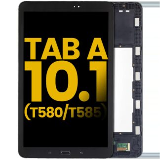 LCD Display mit Rahmen für Samsung Tab A (10.1" / 2016) (T580 / T585) (professionell aufgearbeitet) (Black (Schwarz))