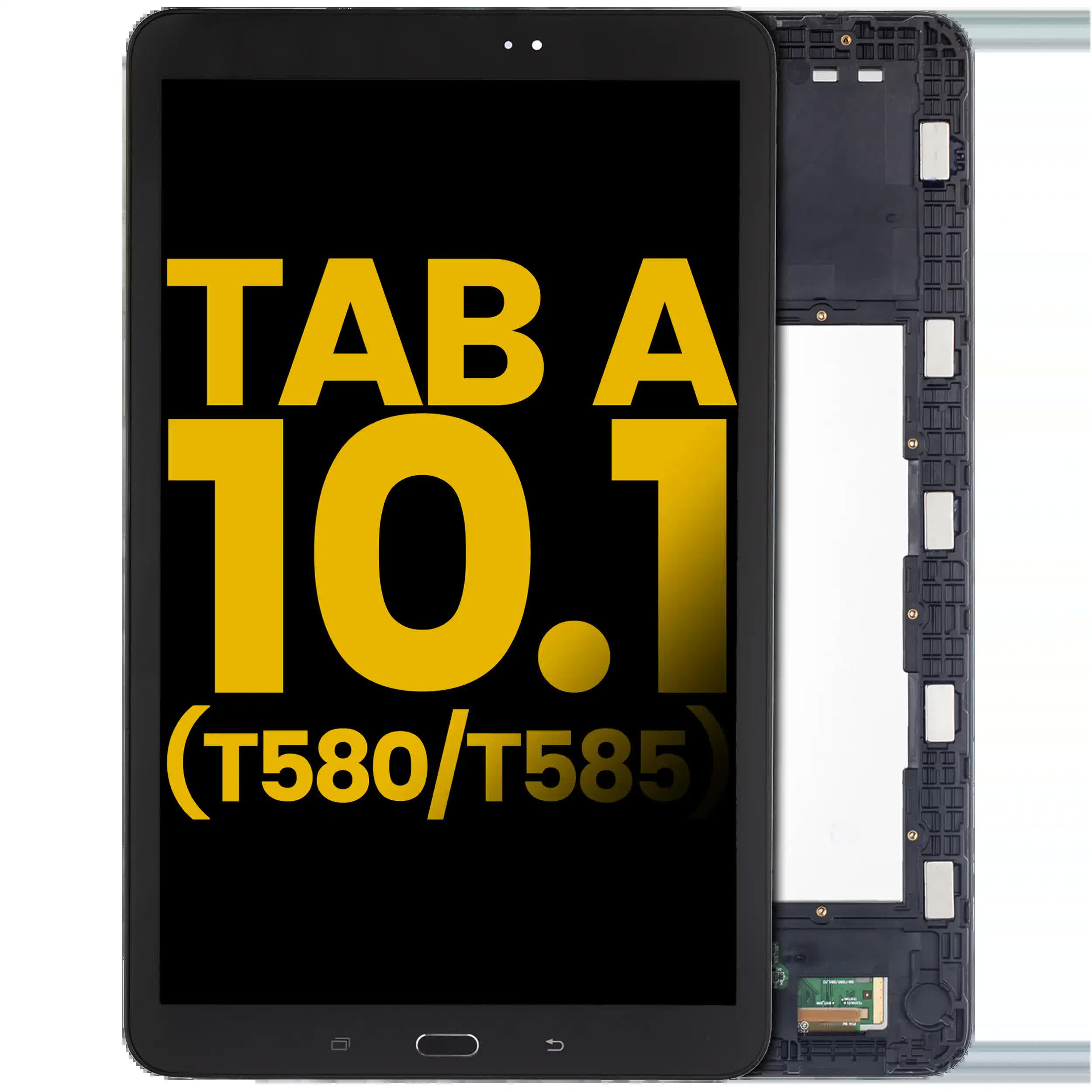 LCD Display mit Rahmen für Samsung Tab A (10.1" / 2016) (T580 / T585) (professionell aufgearbeitet) (Black (Schwarz))