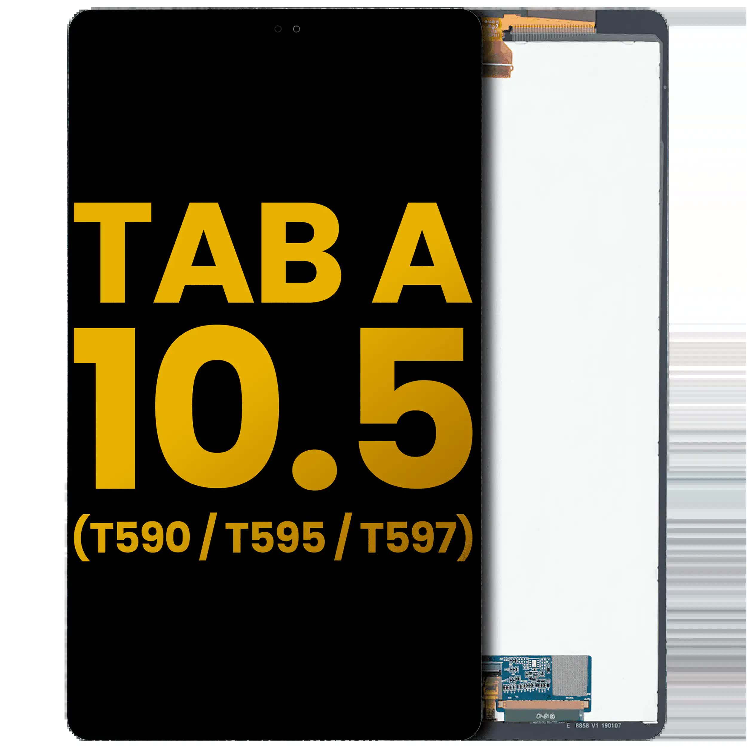 LCD Display ohne Rahmen für Samsung Galaxy Tab A 10.5" (T590 / T595 / T597) (2018) (professionell aufgearbeitet) (Black (Schwarz))