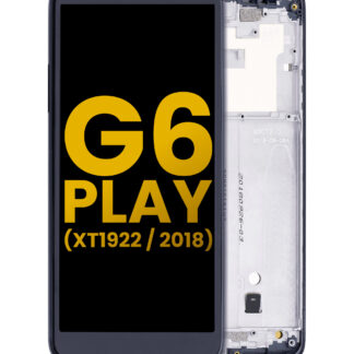 LCD Display mit Rahmen für Motorola Moto G6 Play (XT1922 / 2018) (International Version) (professionell aufgearbeitet) (Black (Schwarz))