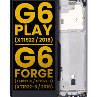 LCD Display mit Rahmen für Motorola Moto G6 Play (XT1922 / 2018) / G6 Forge (XT1922-6 / XT1922-7 / XT1922-9 / 2018) (US-Version) (professionell aufgearbeitet) (Black