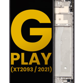 LCD Display mit Rahmen für Motorola Moto G Play (XT2093 / 2021) (professionell aufgearbeitet) (Flash Gray)