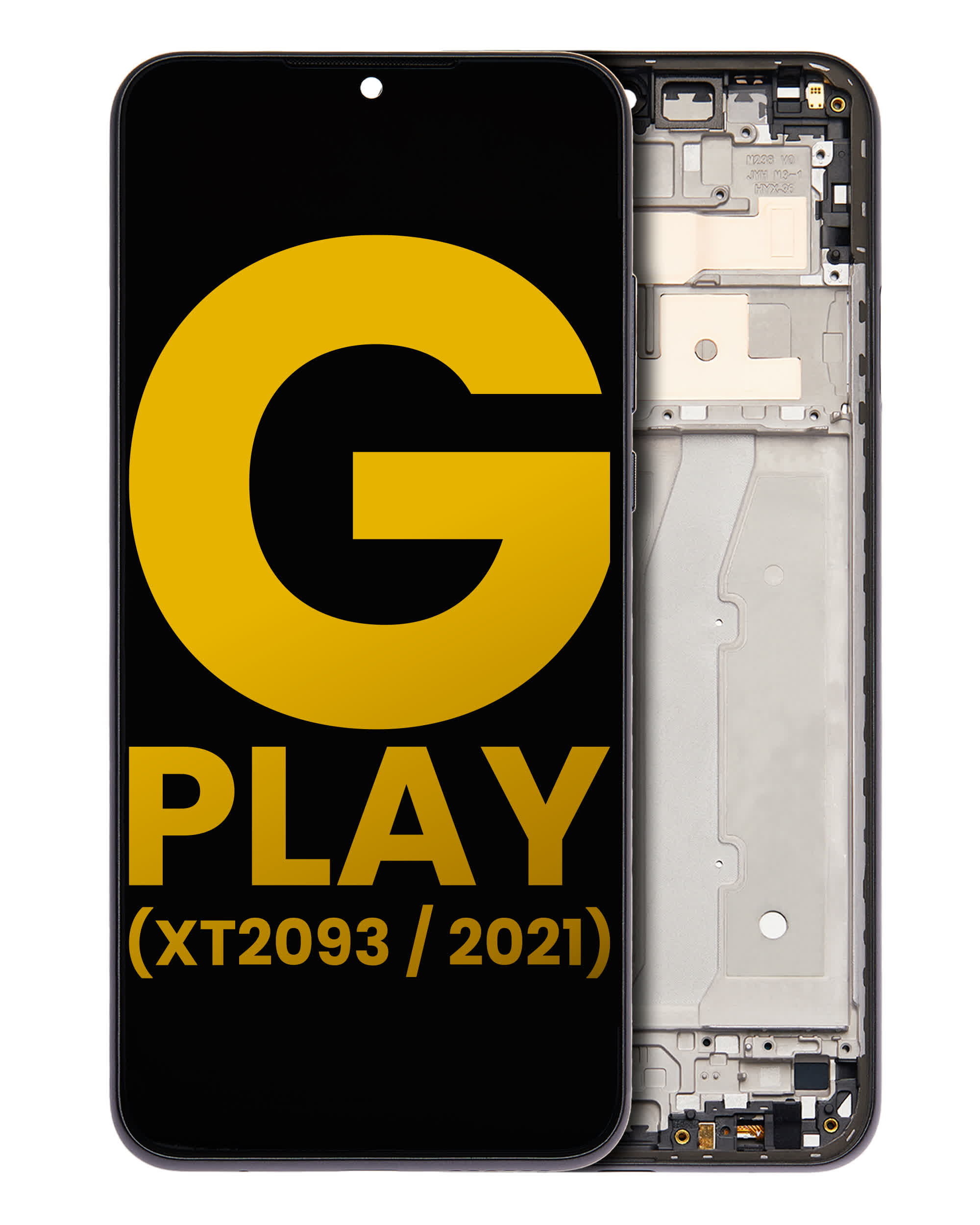 LCD Display mit Rahmen für Motorola Moto G Play (XT2093 / 2021) (professionell aufgearbeitet) (Flash Gray)