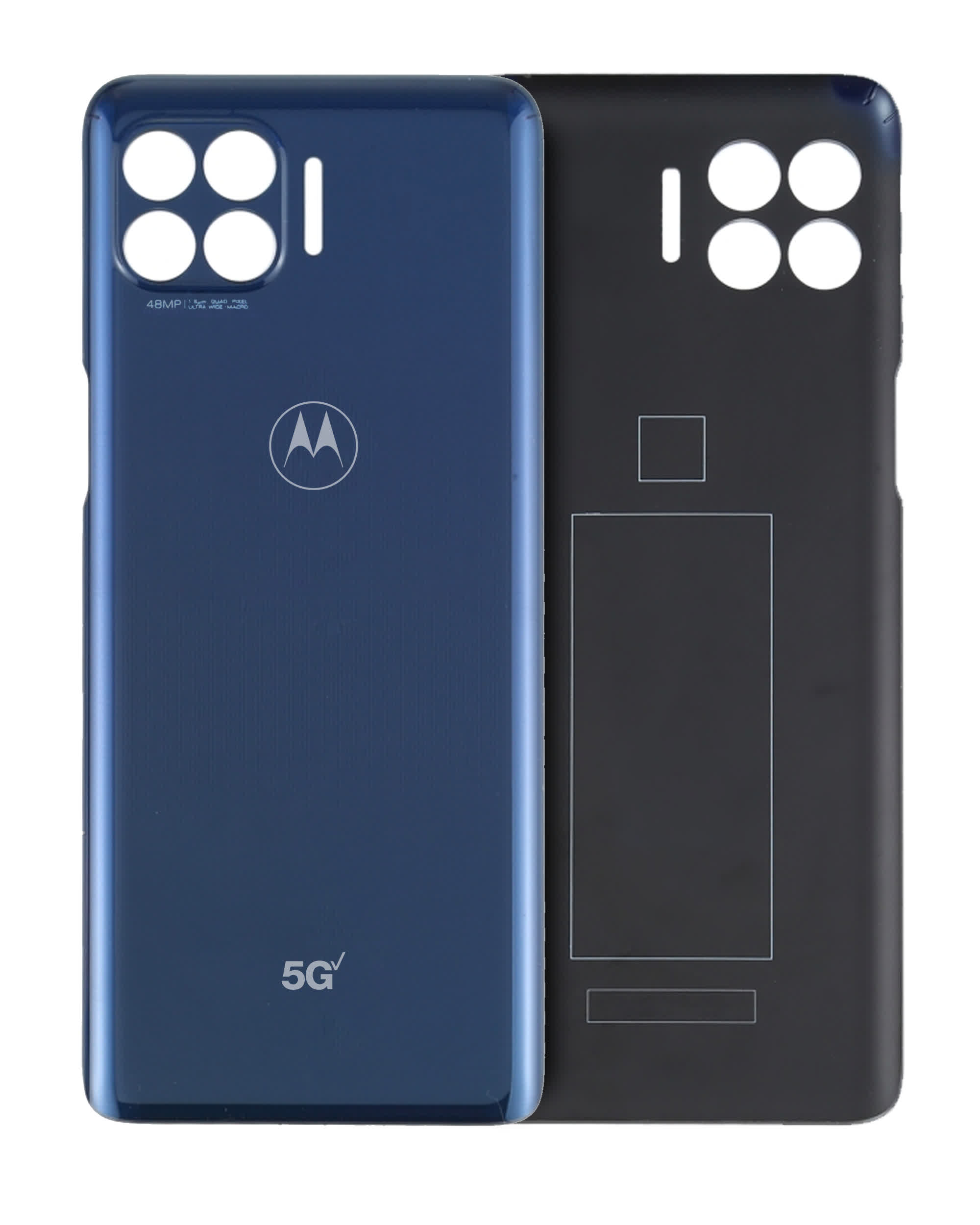 Rückdeckelglas für Motorola One 5G (XT2075-1 / XT2075-2 / 2020) (Verizon Model) (Original) (Prussian Blue)