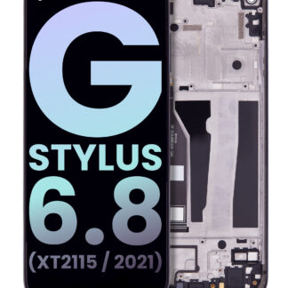 LCD Display mit Rahmen für Motorola Moto G Stylus 6.8" (XT2115 / 2021) (Original) (Aurora Black)