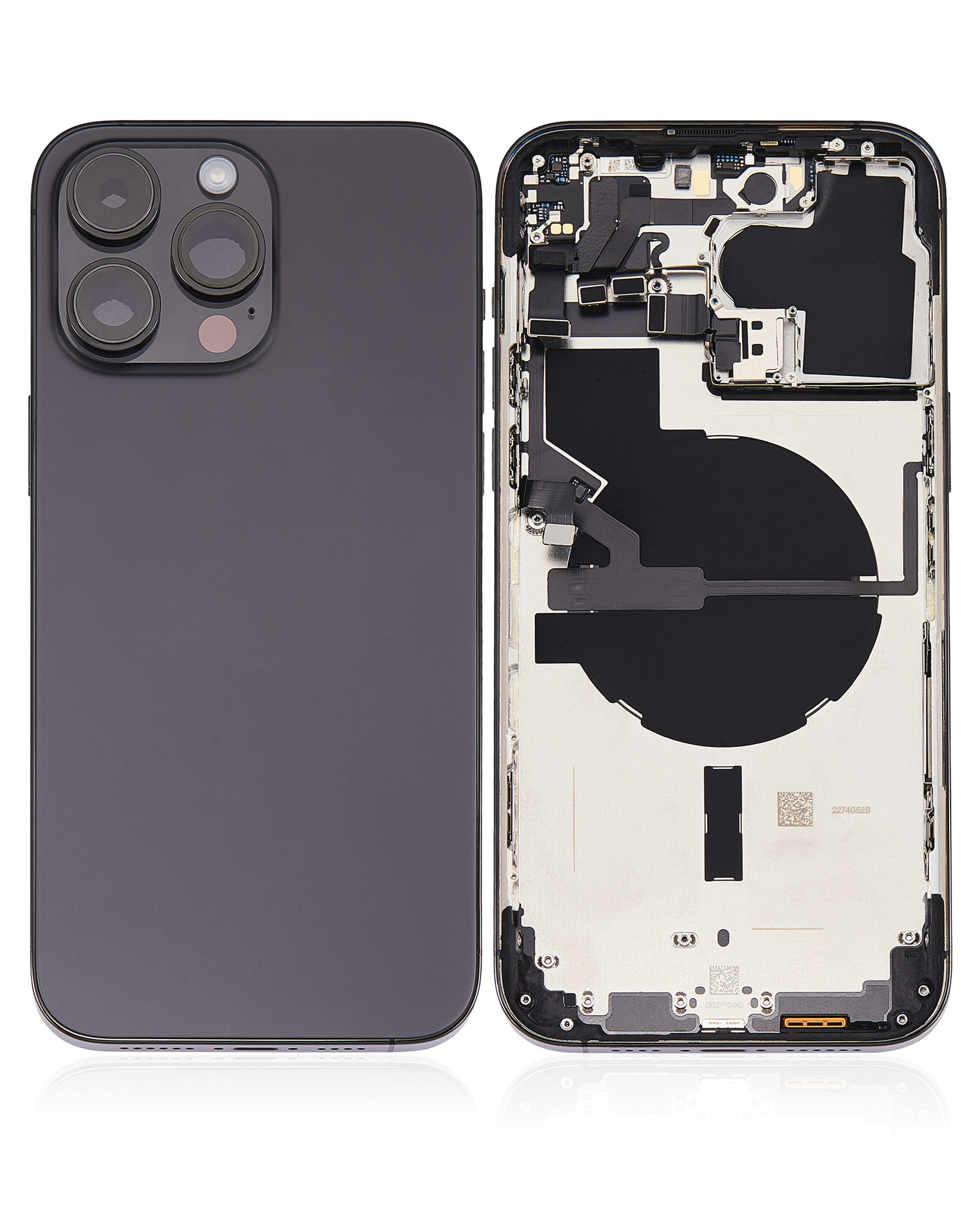 Rückgehäuse mit Kleinteilen für iPhone 14 Pro Max (US-Version) (ausgebautes Originalteil: Grade A) (Space Black) – Bild 2