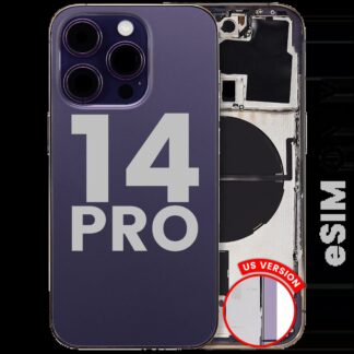 Rückgehäuse mit Kleinteilen für iPhone 14 Pro (US-Version) (ausgebautes Originalteil: Grade C) (Deep Purple)