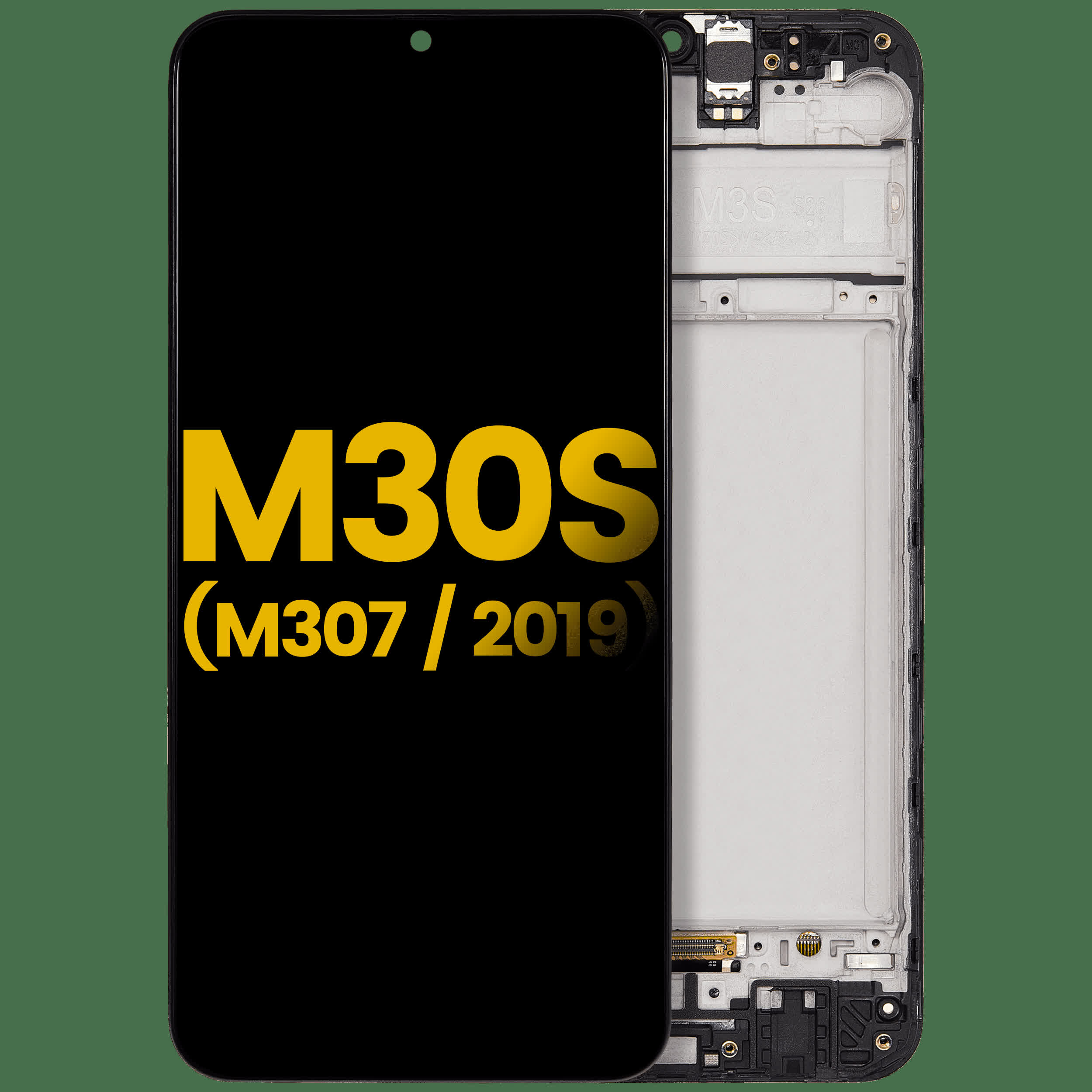OLED Display mit Rahmen für Samsung Galaxy M30S (M307 / 2019) (professionell aufgearbeitet)