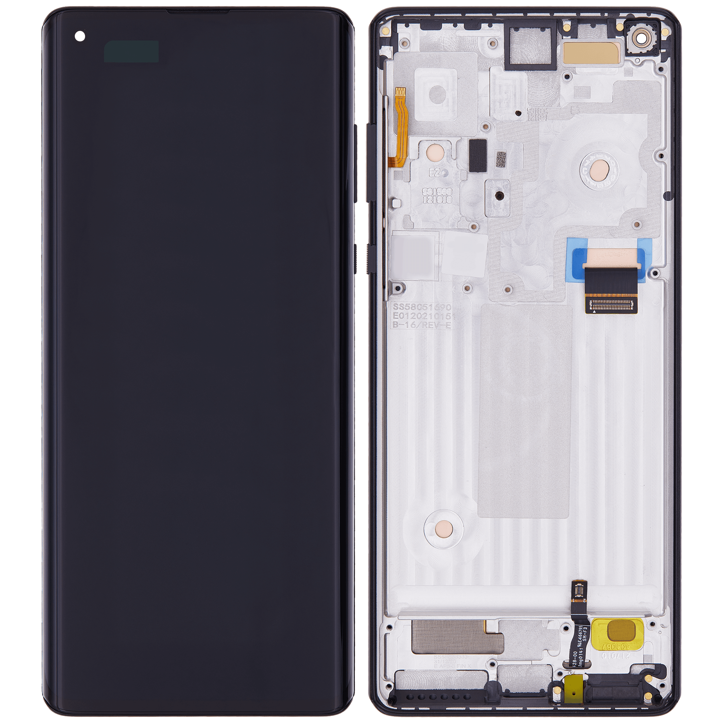 OLED Display mit Rahmen für Motorola Edge Plus (XT2061 / 2020) (Original) (Baltic Gray) – Bild 2