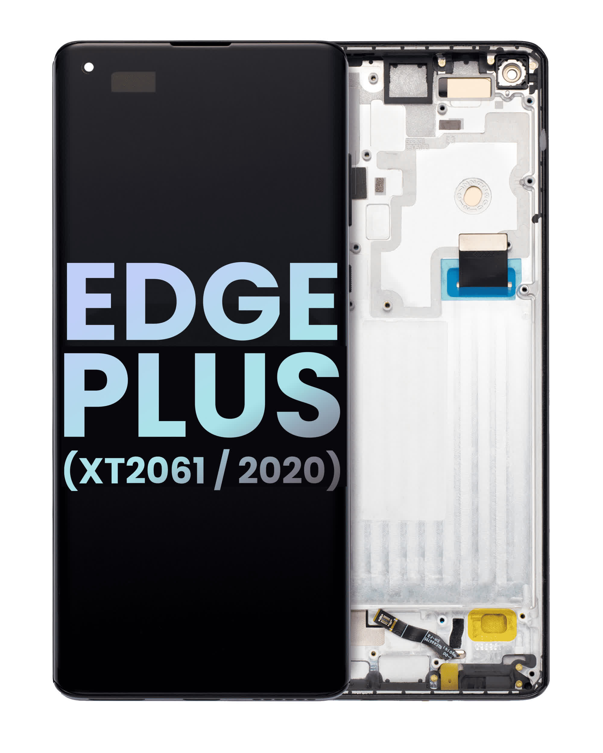 OLED Display mit Rahmen für Motorola Edge Plus (XT2061 / 2020) (Original) (Baltic Gray)