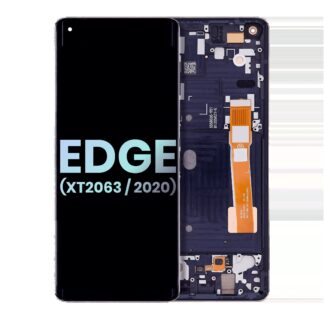 OLED Display mit Rahmen für Motorola Edge 5G (XT2063 / 2020) (Original) (Midnight Magenta)