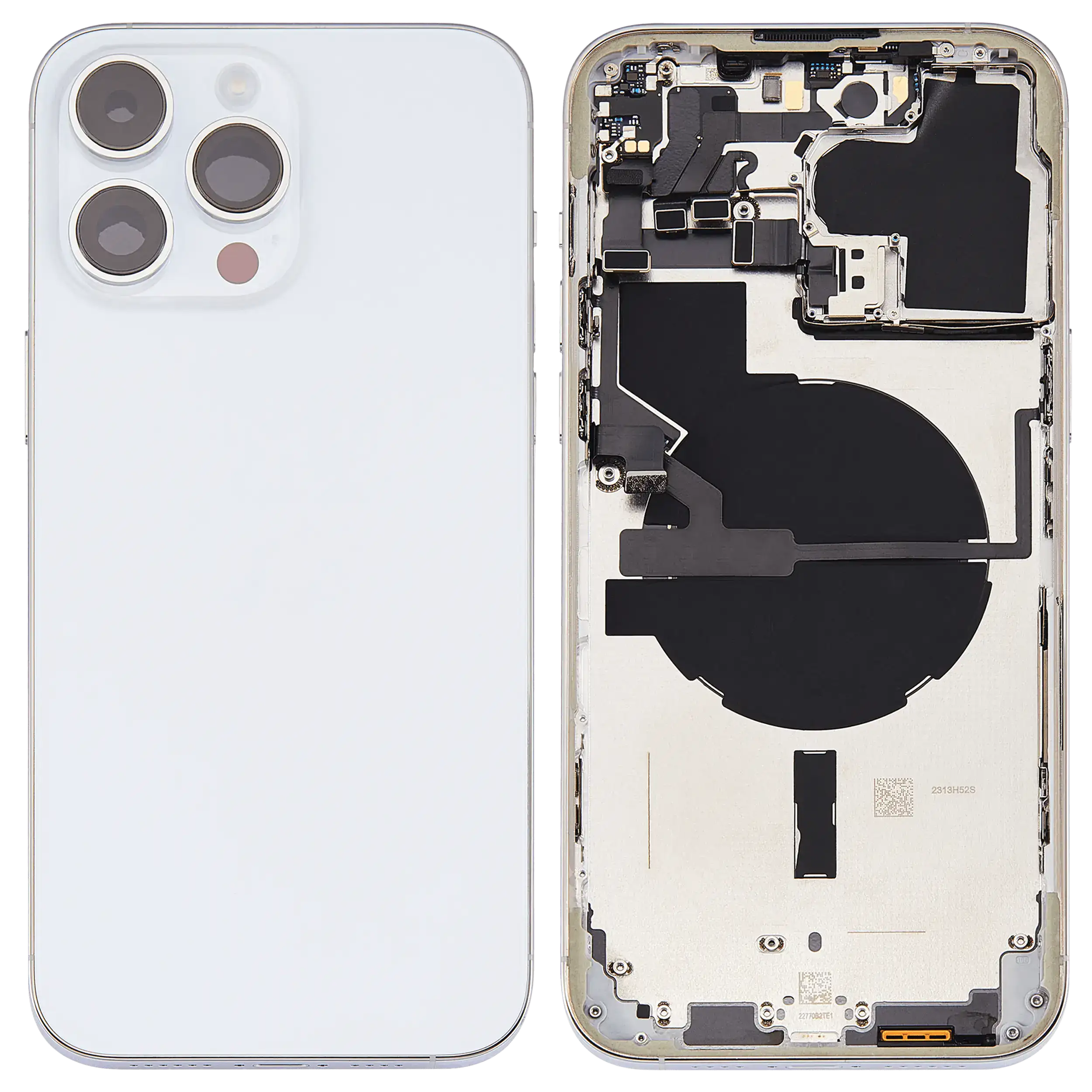 Rückgehäuse mit Kleinteilen für iPhone 14 Pro Max (US-Version) (ausgebautes Originalteil: Grade C) (Silver (Silber)) – Bild 2