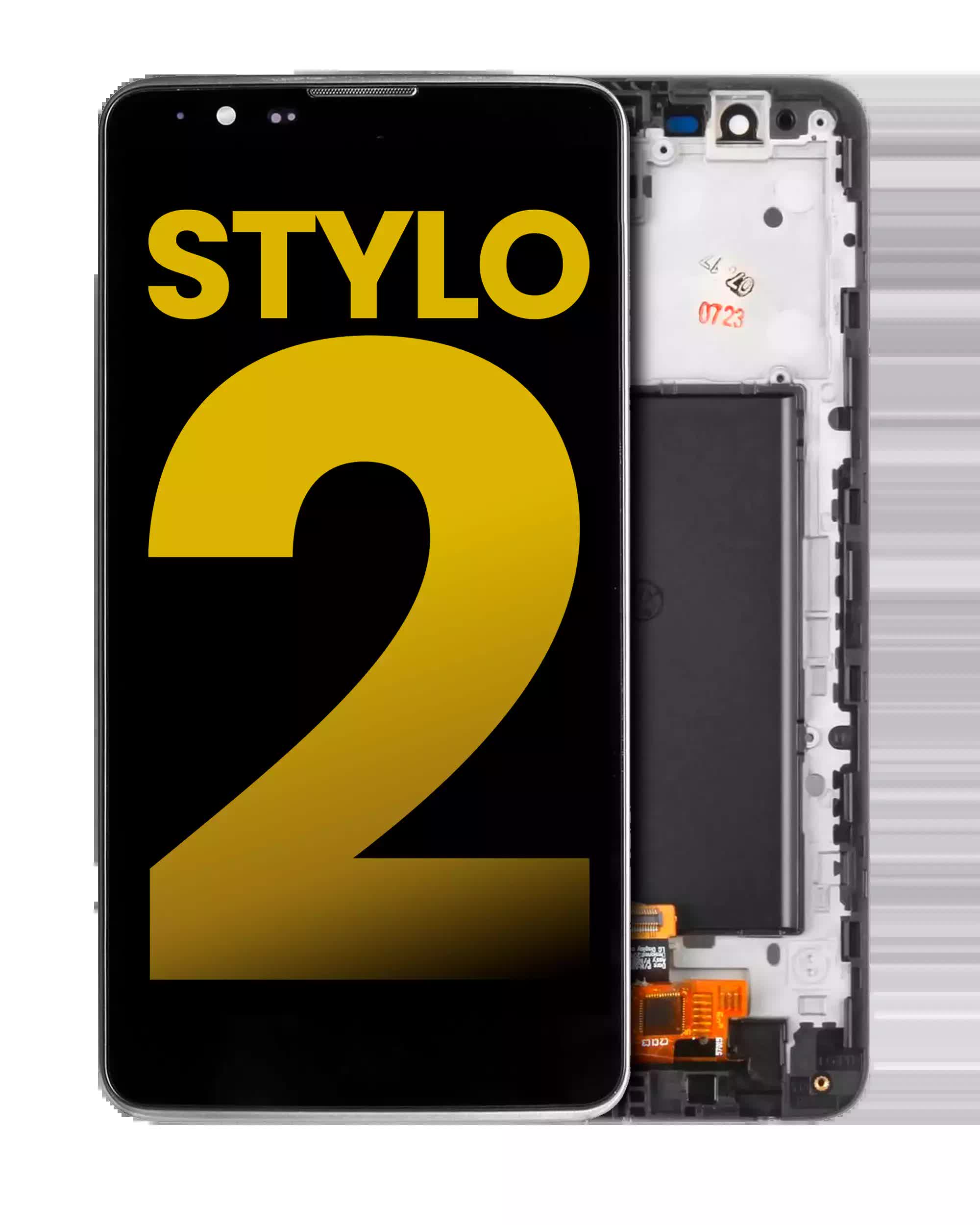 LCD Display mit Rahmen für LG G Stylo 2 (professionell aufgearbeitet) (Black (Schwarz))