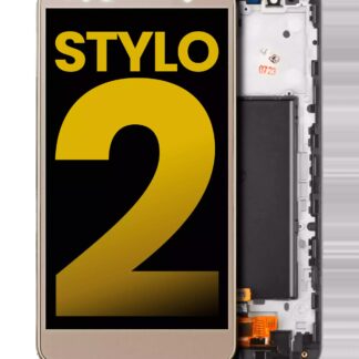 LCD Display mit Rahmen für LG G Stylo 2 (professionell aufgearbeitet) (Gold)