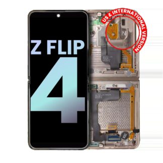 Inner OLED Display mit Rahmen für Samsung Galaxy Z Flip 4 5G (US & International) (Service Pack) (Pink Gold)