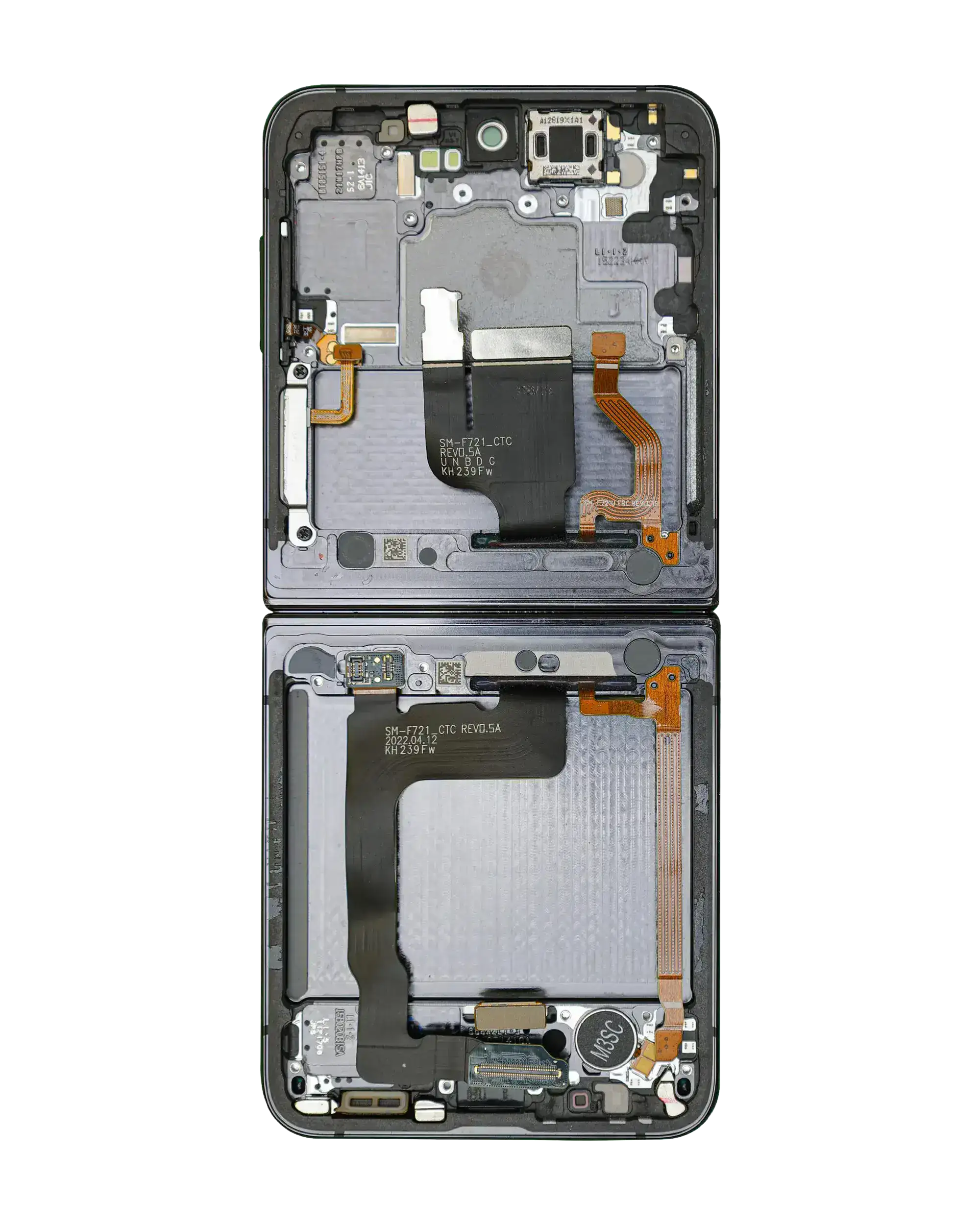 Inner OLED Display mit Rahmen für Samsung Galaxy Z Flip 4 5G (US & International) (Service Pack) (Graphite) – Bild 3