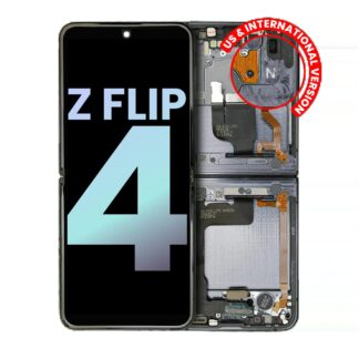 Inner OLED Display mit Rahmen für Samsung Galaxy Z Flip 4 5G (US & International) (Service Pack) (Graphite)
