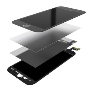 4 in 1 (Frontglas + Rahmen + Polarizer + OCA vormontiert) für iPhone 6 (2er-Pack) (Black (Schwarz))