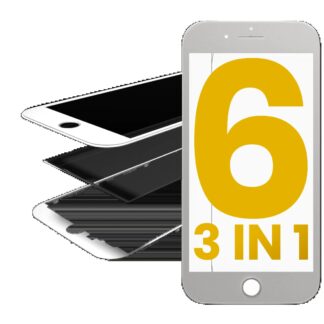 3 in 1 (Frontglas + Rahmen + OCA vormontiert) für iPhone 6 (White (Weiß)) (2er-Pack)