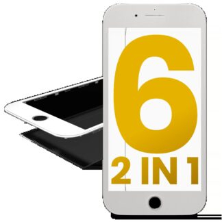 2 in 1 (Frontglas + Rahmen vormontiert) für iPhone 6 (White (Weiß)) (2er-Pack)
