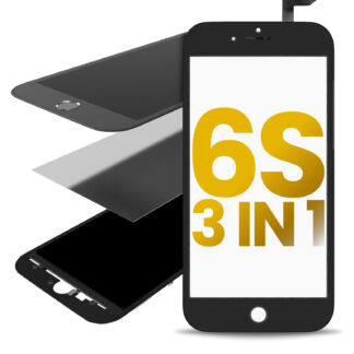 3 in 1 (Frontglas + Rahmen + OCA vormontiert) für iPhone 6S (Black (Schwarz)) (2er-Pack)