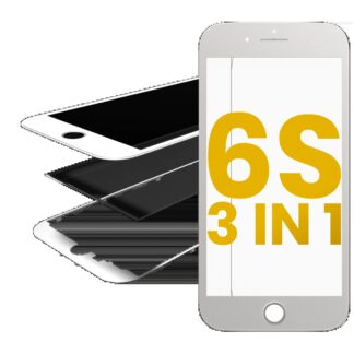 3 in 1 (Frontglas + Rahmen + OCA vormontiert) für iPhone 6S (White (Weiß)) (2er-Pack)