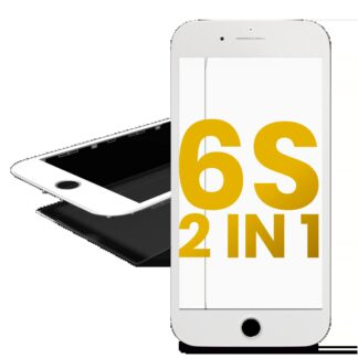 2 in 1 (Frontglas + Rahmen vormontiert) für iPhone 6S (White (Weiß)) (2er-Pack)