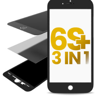 3 in 1 (Frontglas + Rahmen + OCA vormontiert) für iPhone 6S Plus (Black (Schwarz)) (2er-Pack)
