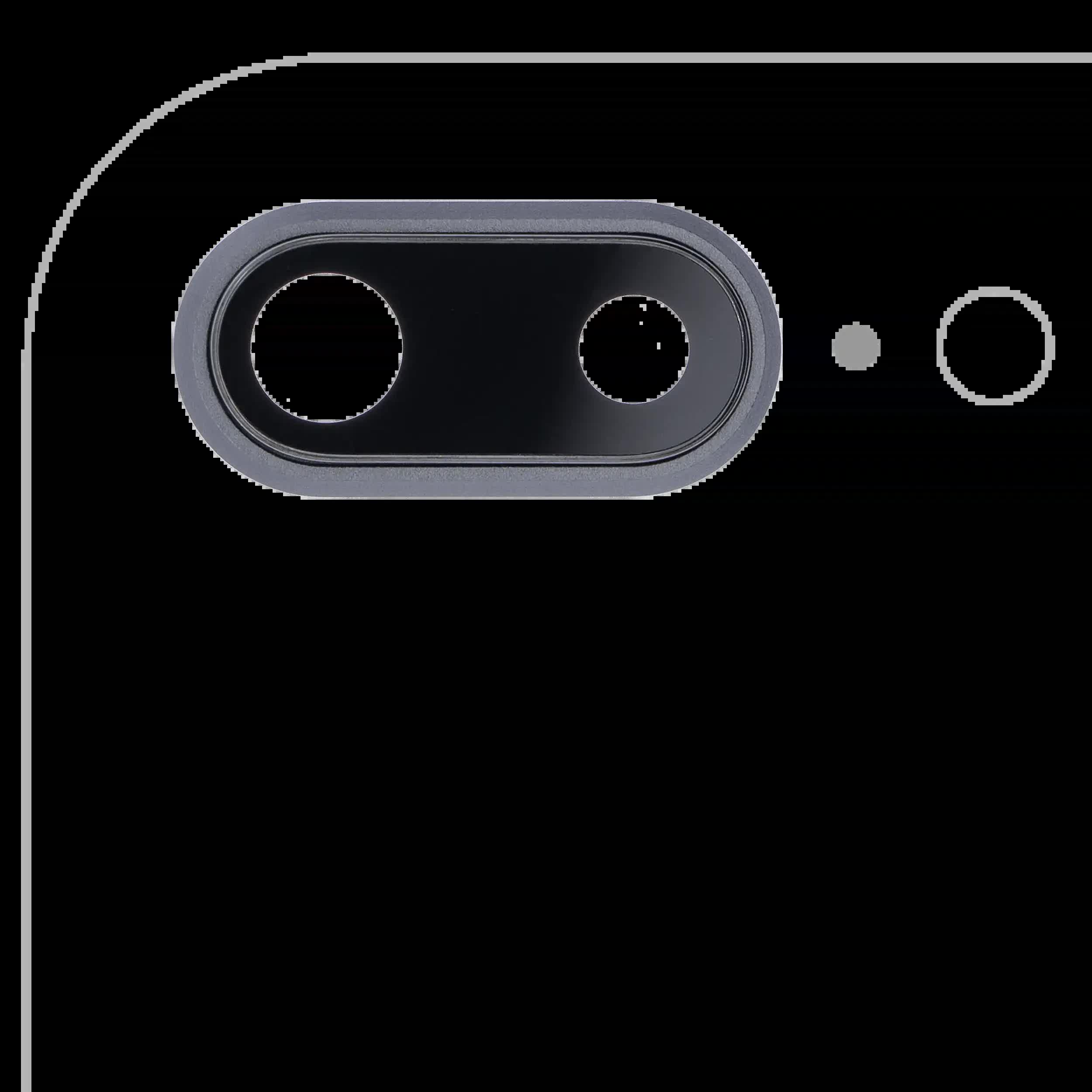 Rückkamera-Glas mit Halterung und Blende für iPhone 8 Plus (Real Sapphire) (Premium) (Space Gray) (10er-Pack)