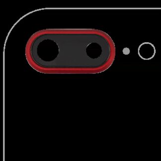 Rückkamera-Glas mit Halterung und Blende für iPhone 8 Plus (Real Sapphire) (Premium) (Red (Rot)) (10er-Pack)