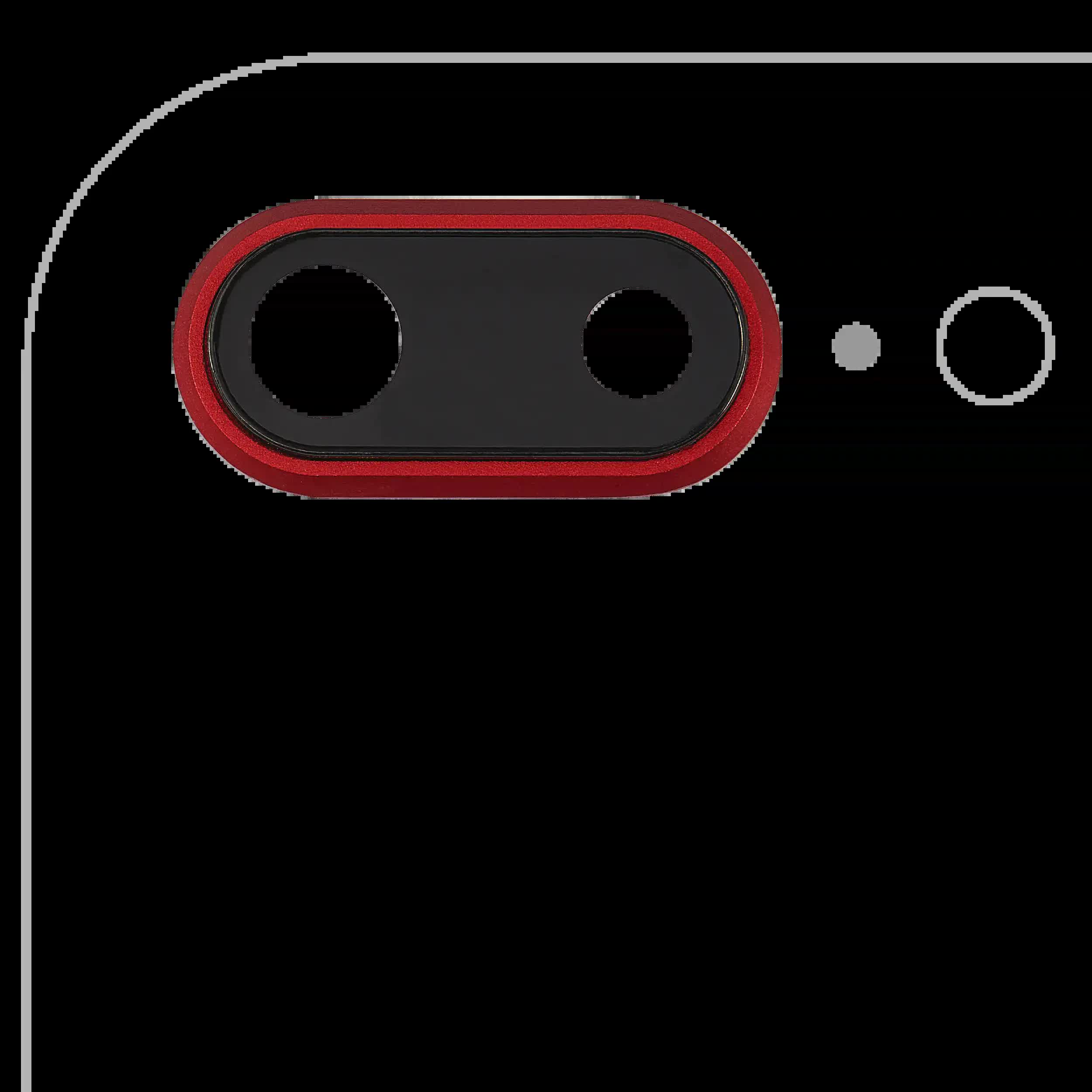 Rückkamera-Glas mit Halterung und Blende für iPhone 8 Plus (Real Sapphire) (Premium) (Red (Rot)) (10er-Pack)