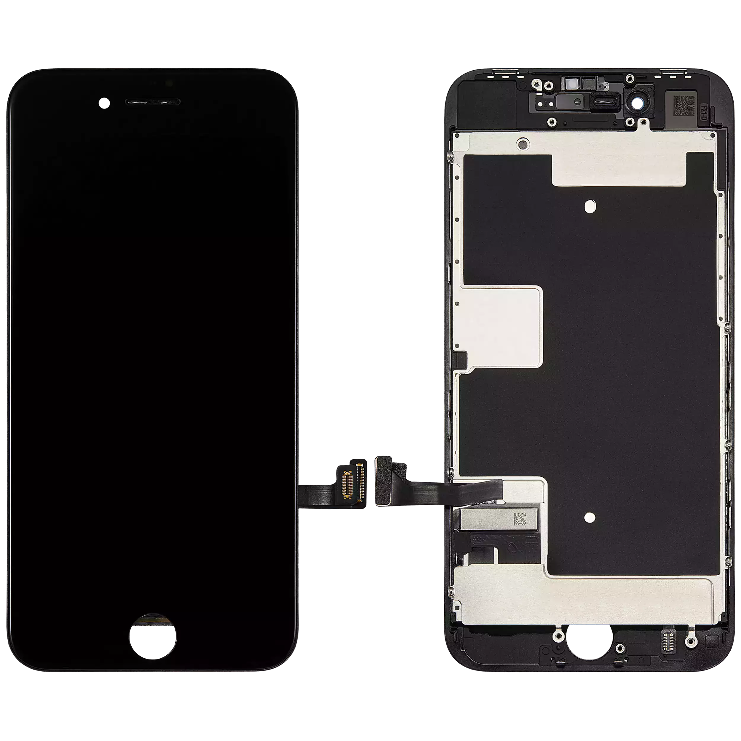 LCD Display mit Stahlplatte für iPhone 8 / SE (2020 / 2022) (professionell aufgearbeitet) (Black (Schwarz)) – Bild 2