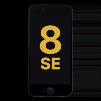 LCD Display mit Stahlplatte für iPhone 8 / SE (2020 / 2022) (professionell aufgearbeitet) (Black (Schwarz))
